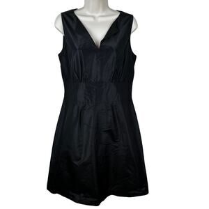 Fiori di Zucca 100% Silk Dress Sleeveless Split V-Neck Black 10 Wedding Event
